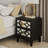 Modern 2 Drawer Nightstand With Mirrored Fronts In Black-228439271
