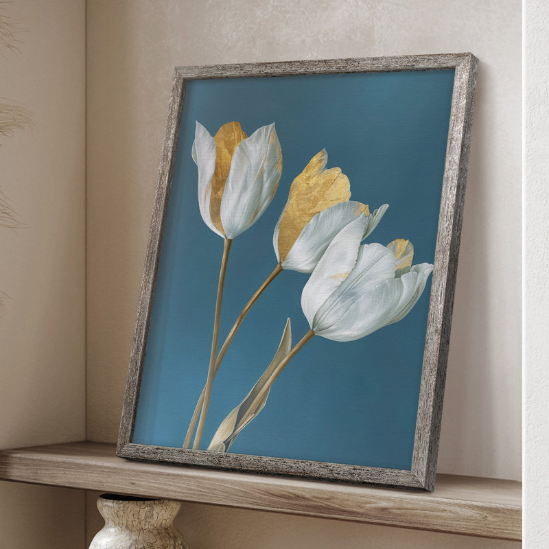 Reproduction encadrée FLORAL Series CXLIX - bois massif, H 15 po x l 12 po