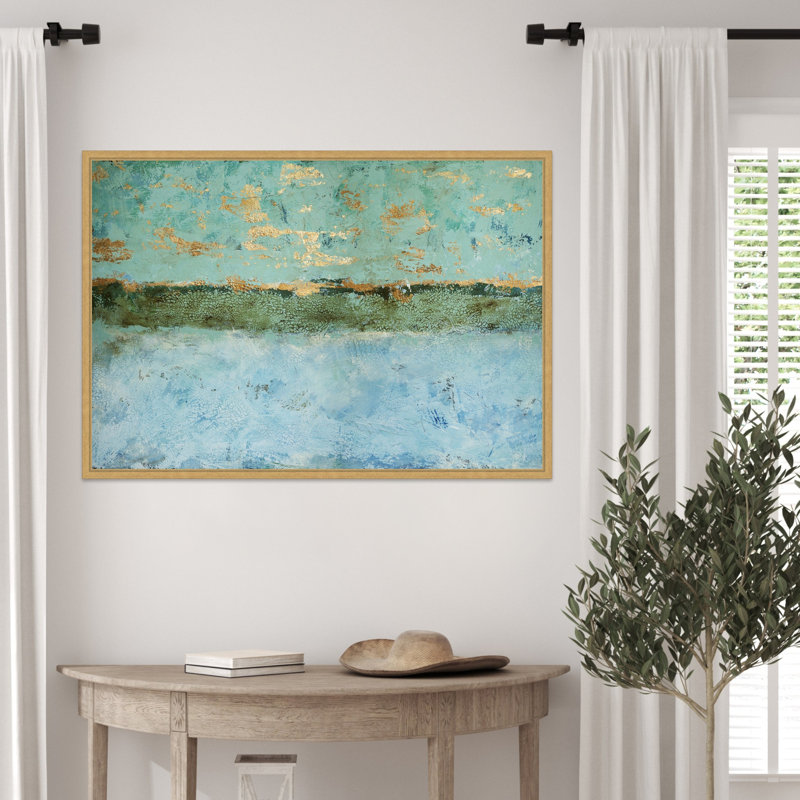 «Yellow Horizon» par Kinley, reproduction d'art sur toile encadrée, H 23 po x l 33 po