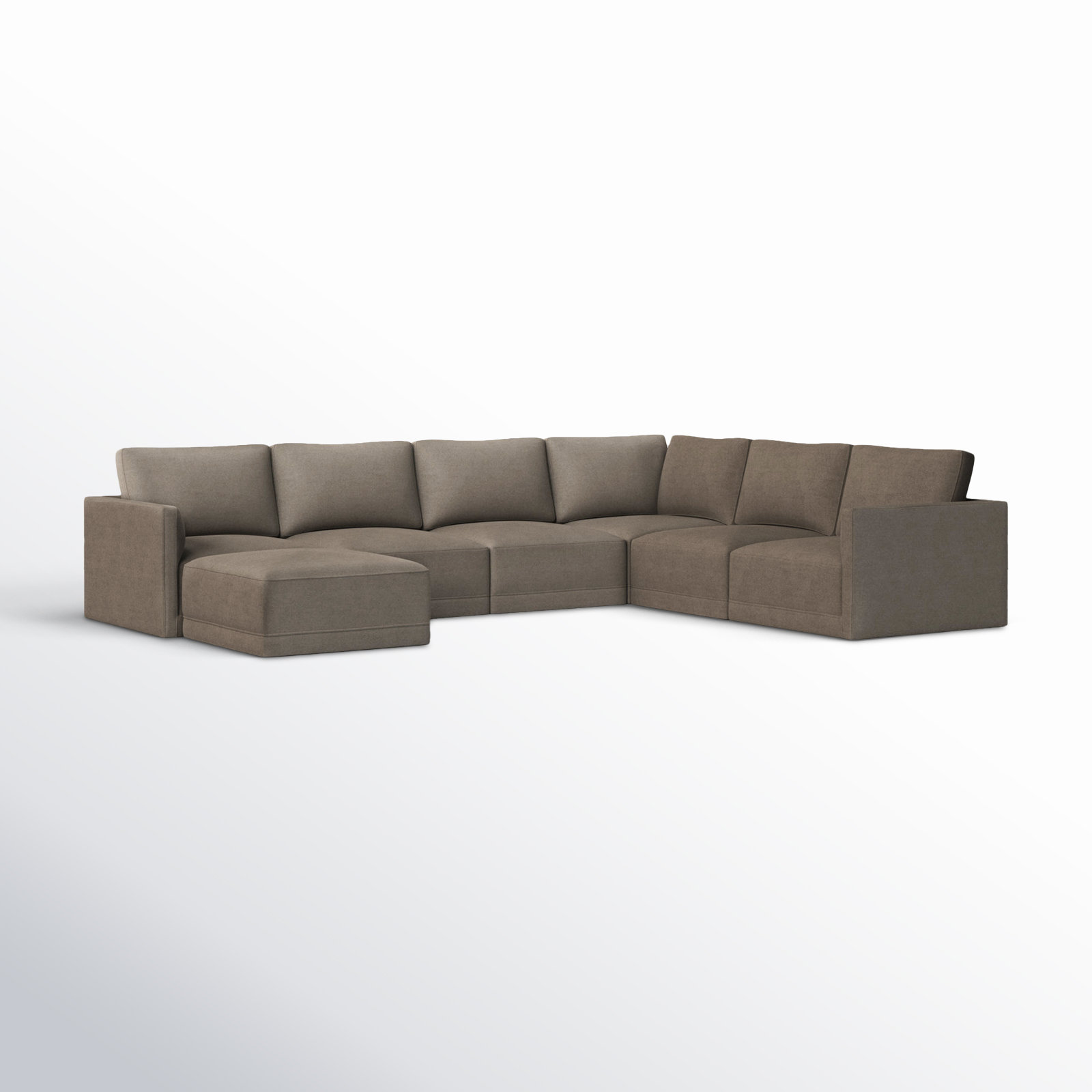 Deirdre Modular Upholstered Reversible U-Sectional, Taupe