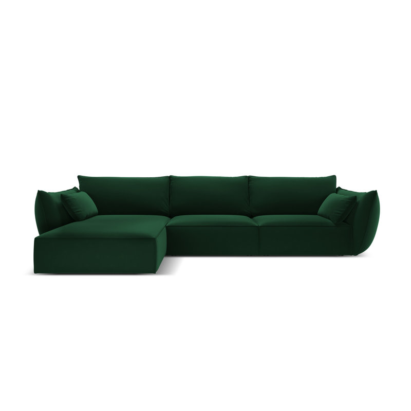 Adriona 4 Seater Corner Sofa , Left Hand Facing, Green