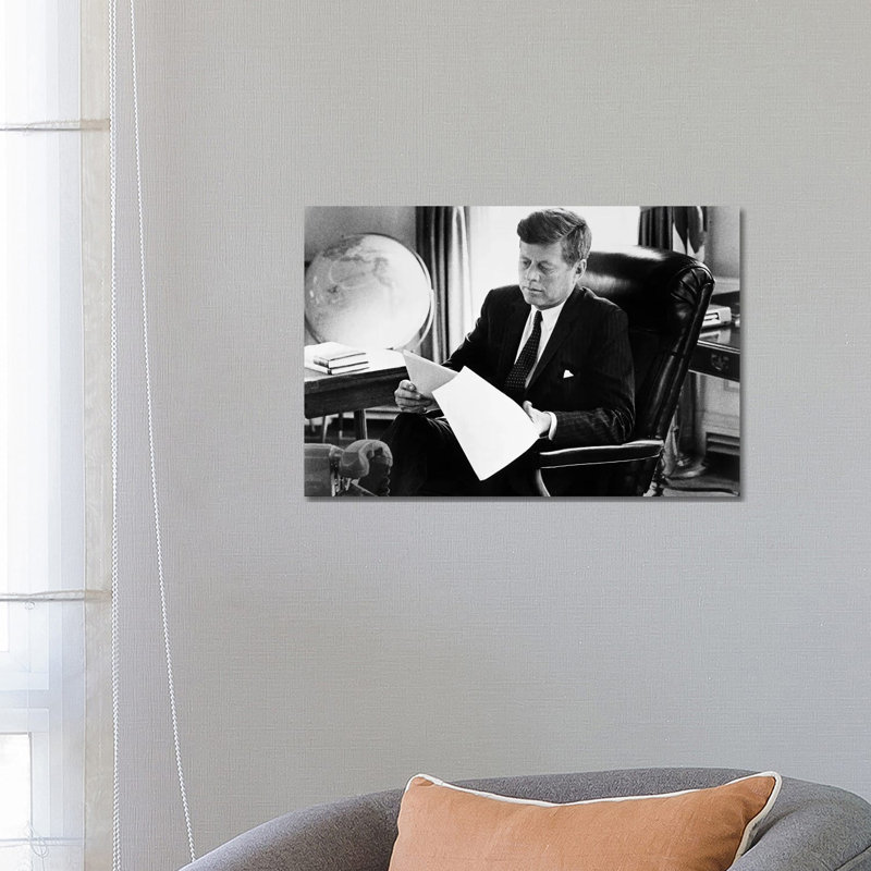 John F Kennedy - Wrapped Canvas Print, 66.04 cm H x 45.72 cm W x 3.175 cm D