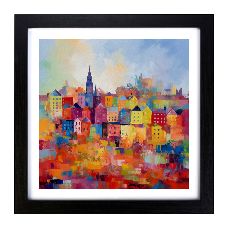 City Of Cardiff Color Field No.3 - Framed Print, Black