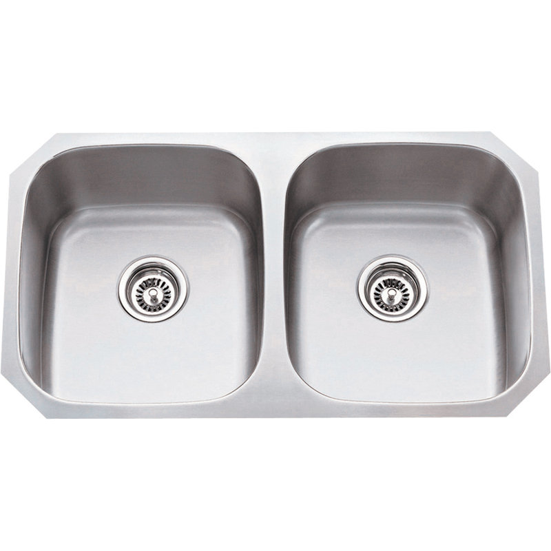 32.25'' L Undermount Double Bowl Stainless Steel Kitchen Sink