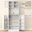 Armoire de rangement 66,5 po, garde-manger avec 8 tablettes de porte et tablettes réglables blanches pour la salle à manger