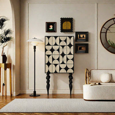 Modern Simple Solid Wood High Foot Porch Cabinet