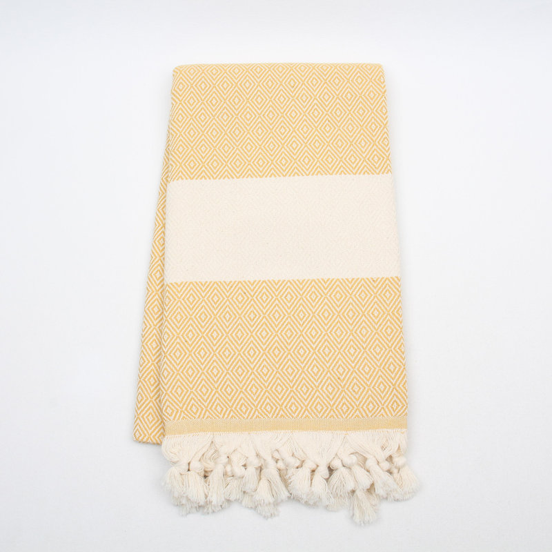 Serviettes en coton turc à motif de losanges - peshtemal et peshkir, séchage rapide et douceur, Damson