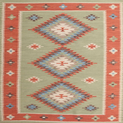Tapis beige/orange contemporain