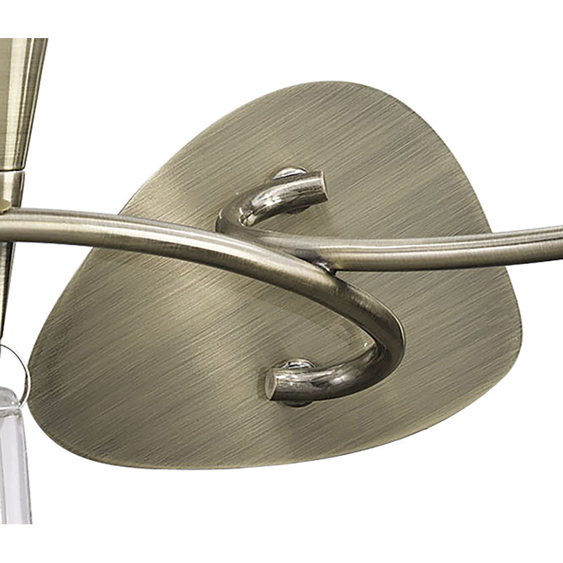 Contrada Armed Sconce, Antique Brass, White