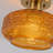 1-Light Natural Copper Patterned Amber Glass Lantern Flush Mount Ceiling Light