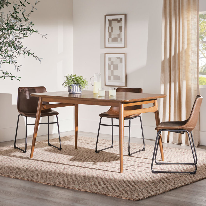 Jarvais 59" Mid-Century Dining Table, Walnut