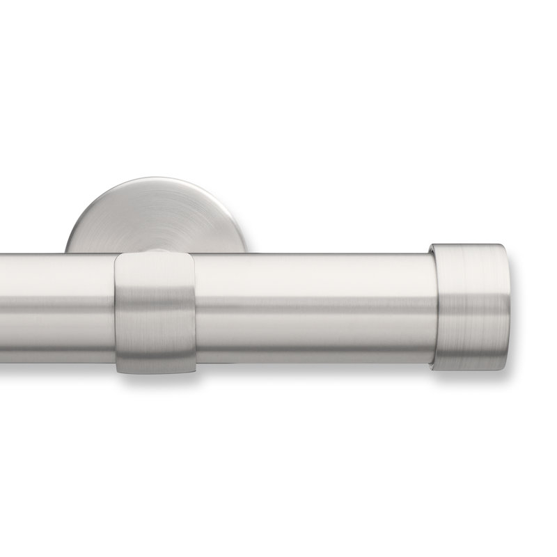 Premium 96" Brushed Nickel Non-Adjustable Curtain Rod with Designer Brackets