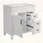 Meuble-lavabo avec lavabo en céramique, 2 tiroirs et tablette réglable-117983471