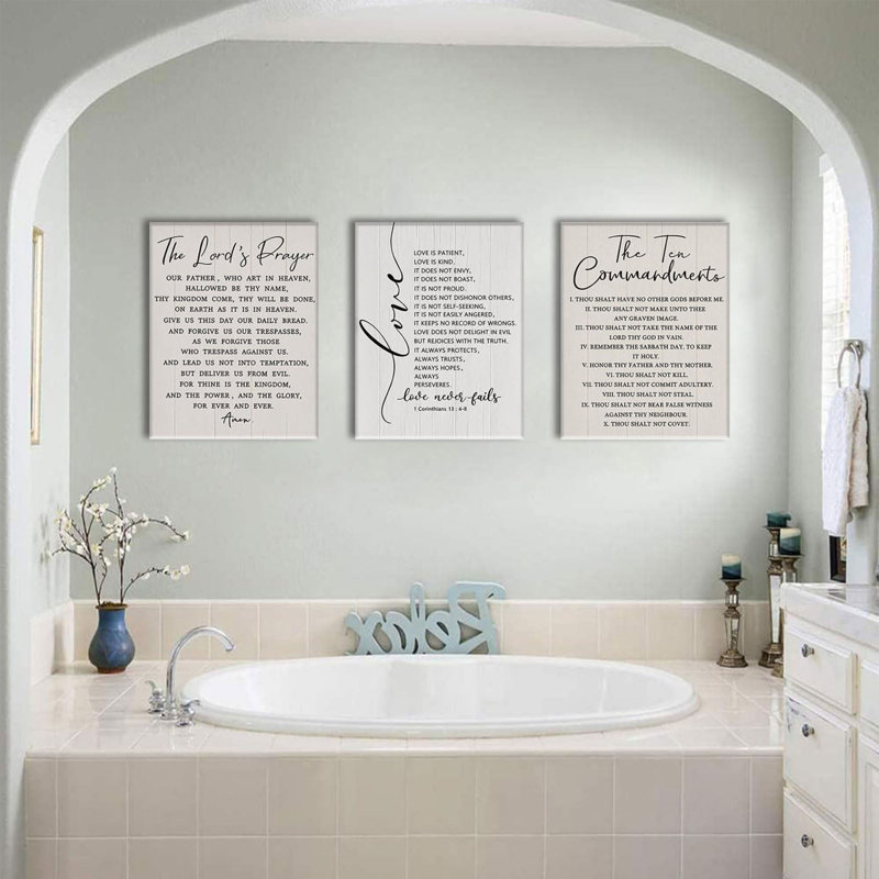 3 Piece The Ten Commandments Canvas Wall Art Scripture Christian Wall Art Bible Verse Pictures Wall Decor Jesus Religious Art Prints for Living Room Church Office