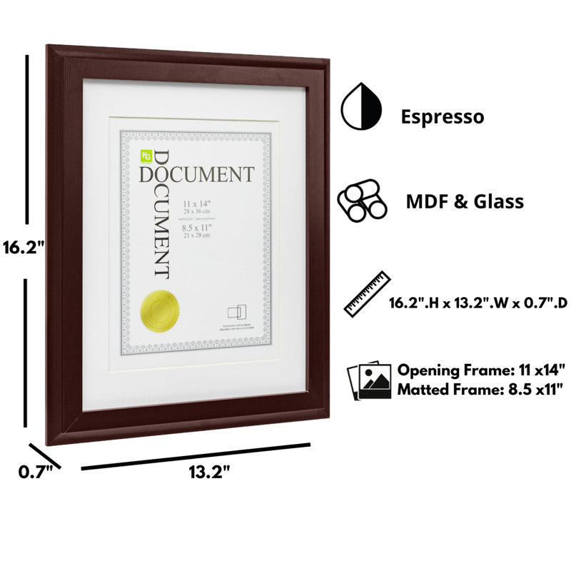 Cadre photo mat en bois mat, Espresso