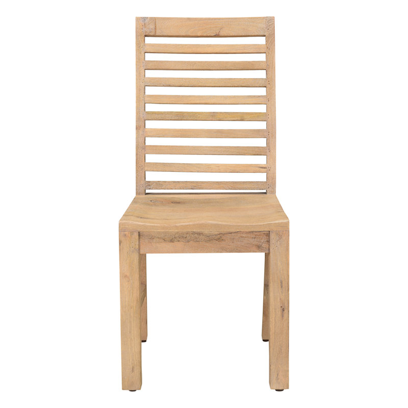 Hollingsworth Solid Wood Ladder Back Side Chair, Natural