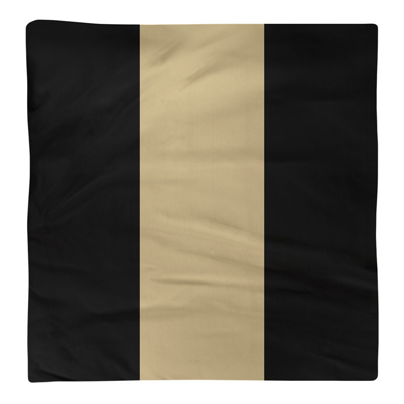 Striped Square Napkin, Black/Gold/Black, 10" H x 10" W x 0.25" D, Poly Twill