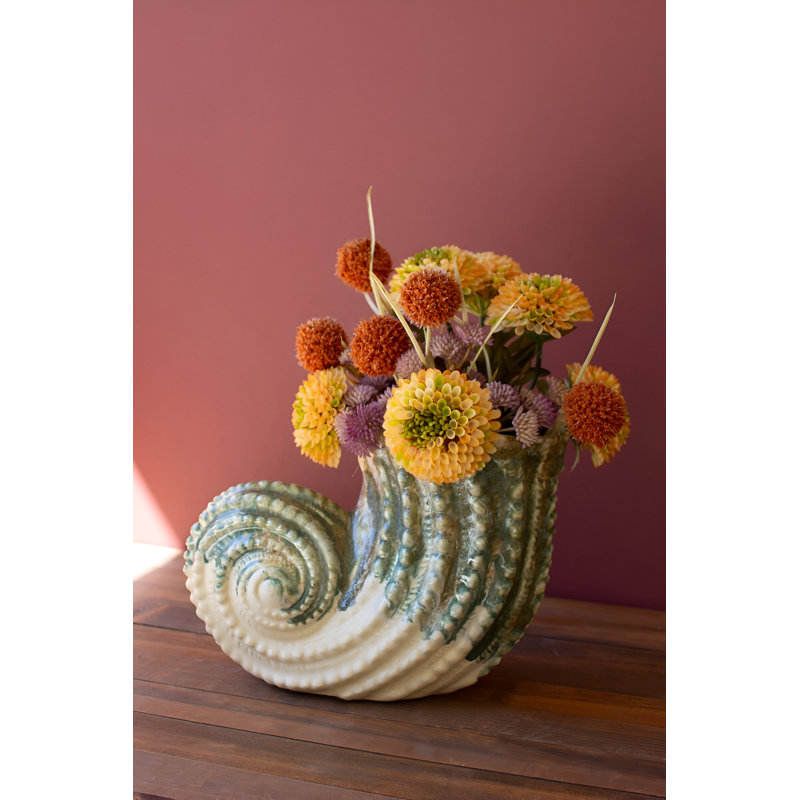 Dovecove Ceramic Nautilus Shell Vase
