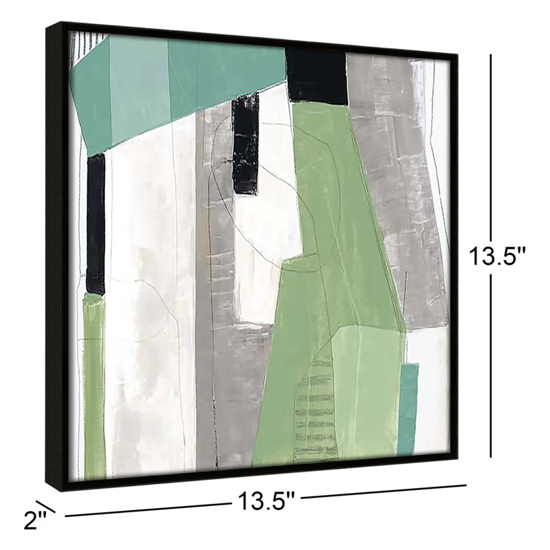Evergreen Essence I par Tom Reeves, Cadre flottant espresso, H 13,5 po x l 13,5 po x P 2 po