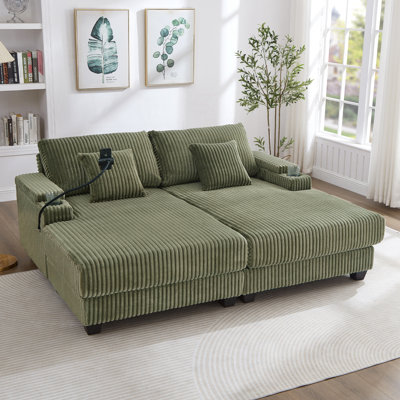 Chaise longue avec dossier réglable, porte-gobelets, porte-téléphone et compartiments de rangement