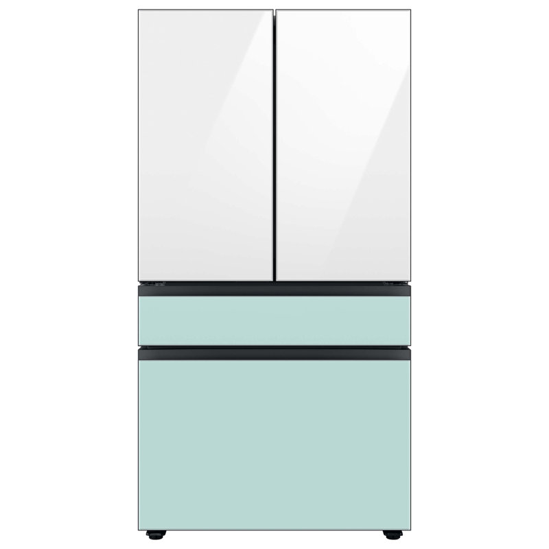 Samsung Bespoke 23 cu. ft. Smart 4-Door Refrigerator with Beverage Center and Custom Panels Included, Morning Blue Glass
