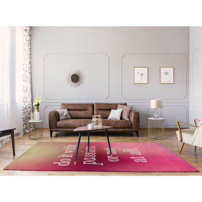 Tapis de poly-chenille en polyester multicolore citation de passion