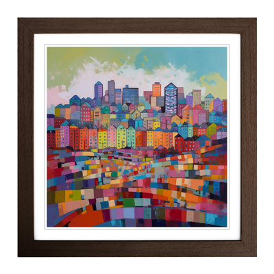 City Of Cardiff Color Field No.1 - Single Picture Frame Print on Wood