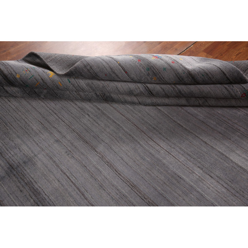 Handmade Gray Gabbeh Oriental Area Rug