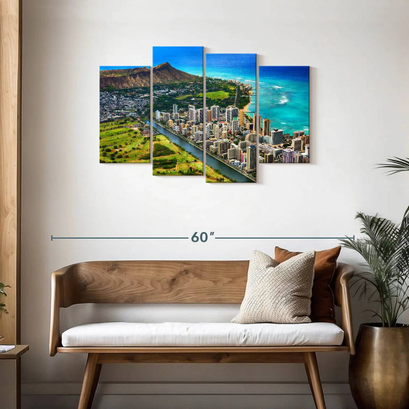 Nicci Waikiki vu d'en haut, H 27 po x l 43 po
