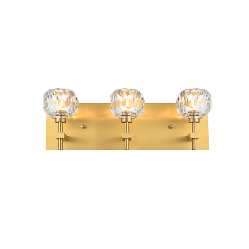 Applique murale en fer Kington, 3, H 6 po x l 18 po x P 6 po, Doré