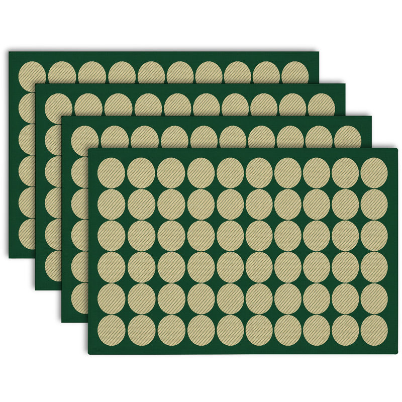 Rectangle Polyester Dining Table Placemat, Green