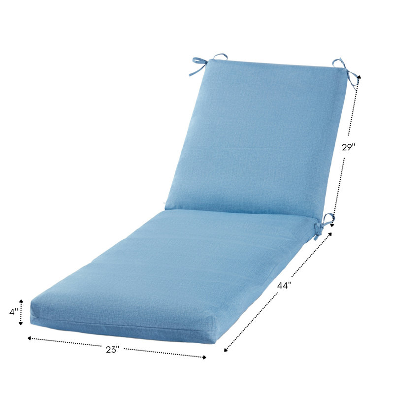 Outdoor Chaise Lounge Chair Cushion, Denim