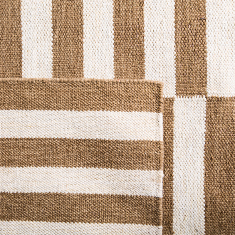 River Reed Striped Area Rug in Brown/Ivory, Rectangle 9' x 12'