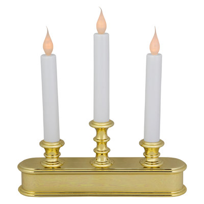 Ensemble de 4 bougies de Noël 10 po avec lumières DEL blanches préinstallées Candolier