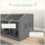 Habitat de hamster par, avec toit ouvrant et ventilation, 33,5 po x 18 po x 17 po, pour circulation de cage d'air en bois pour hamster, gris anthracite