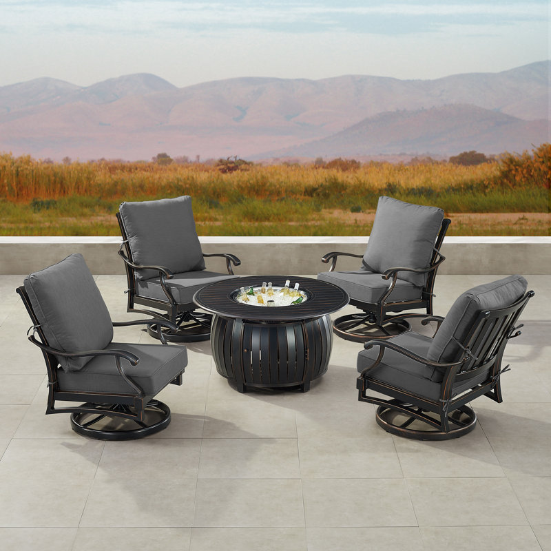 Malillani Outdoor 6 - Piece Conversation Set, Black