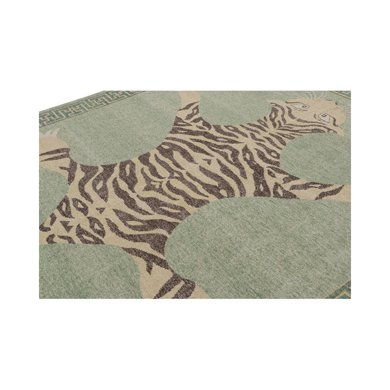 Distressed Homage Hand Knotted Wool Animal Print Area Rug, Rectangle 10' x 14'