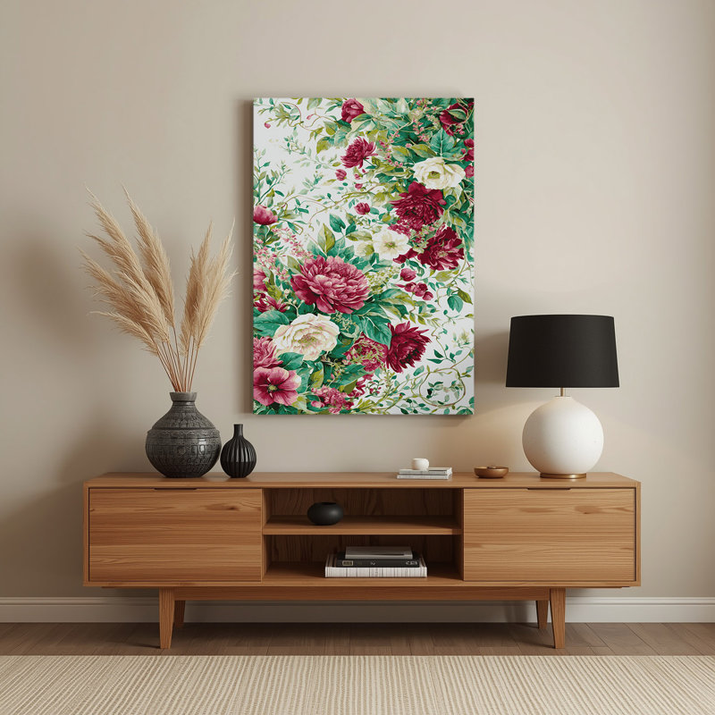 Aquarelle florale 34, art mural gris en métal, H 18 po x l 12 po