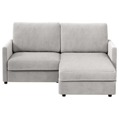 Modern Corduroy 2 Seater Sofa with Ottoman
