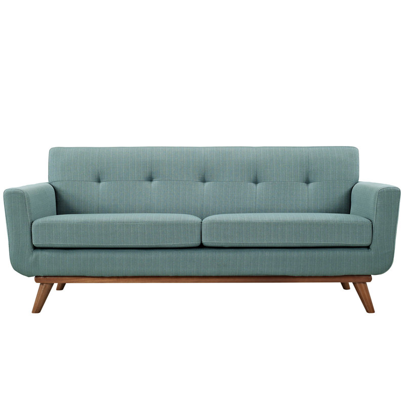 Modway Engage Upholstered Fabric Loveseat, Green Polyester