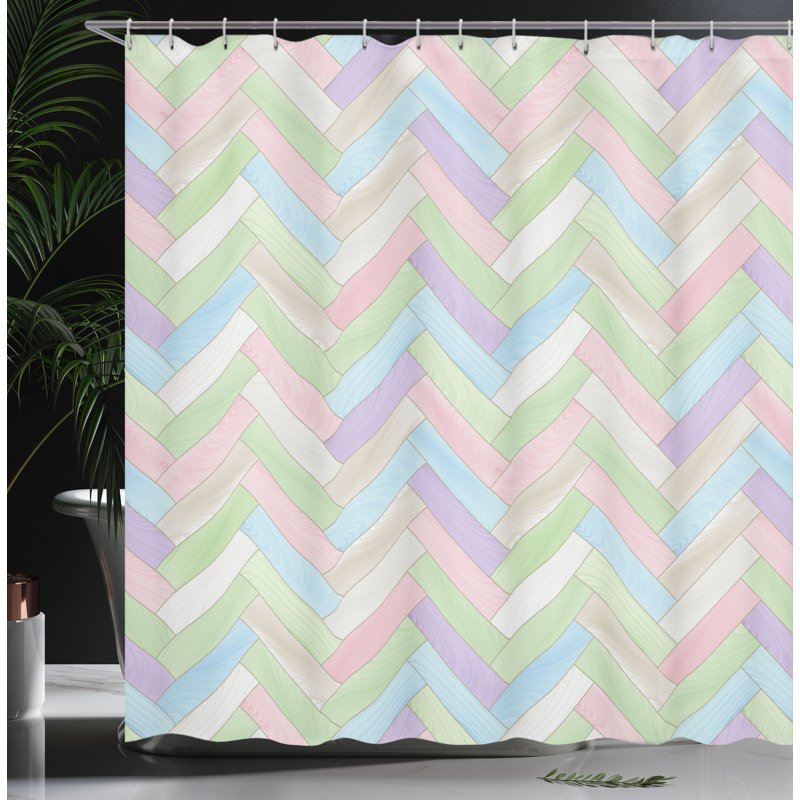 Shower Curtain with Hooks Included, 70"H x 69"W