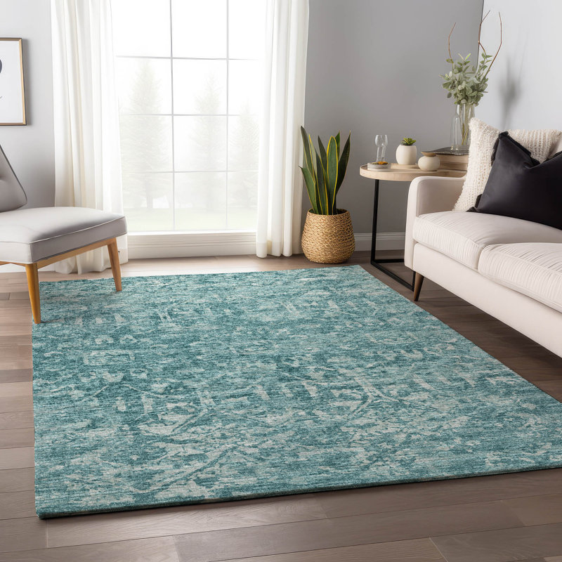Premium Machine Washable Mayfield AMF40 Oriental Rug, Blue, 2'6" x 3'10"