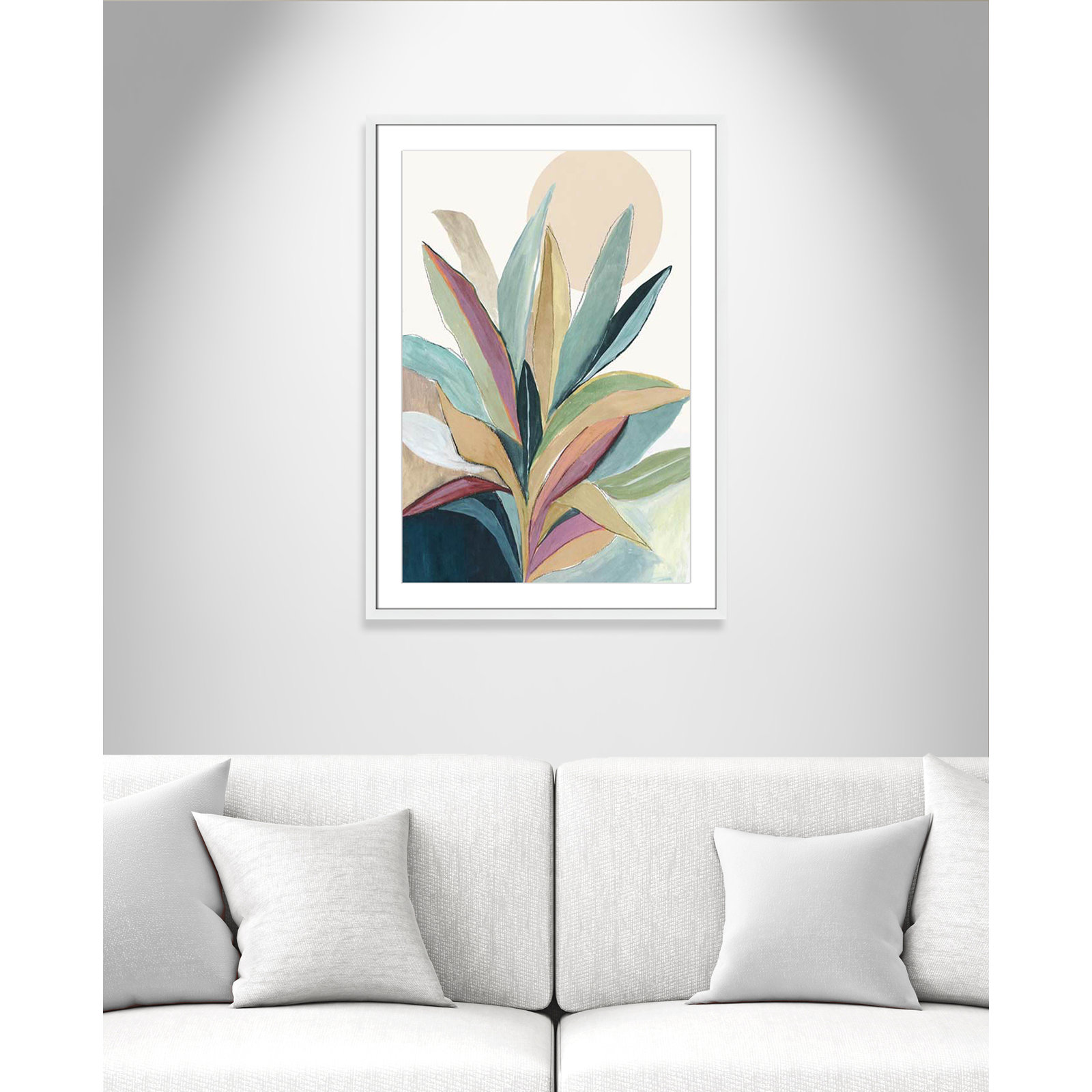 Sherbrooke Sunny Bright Leaves I by Asia Jensen Print, Yes, White Single Picture Frame, 35.5" H x 25.5" W x 1.25" D
