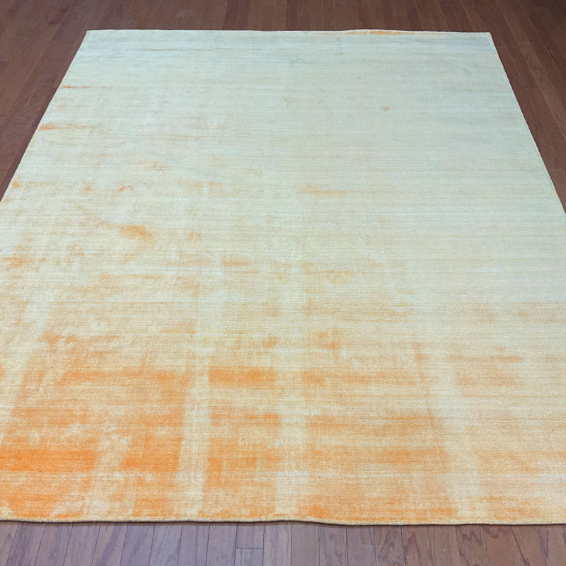 Tapis en soie noué à la main, Rectangulaire 8 pi x 10 pi
