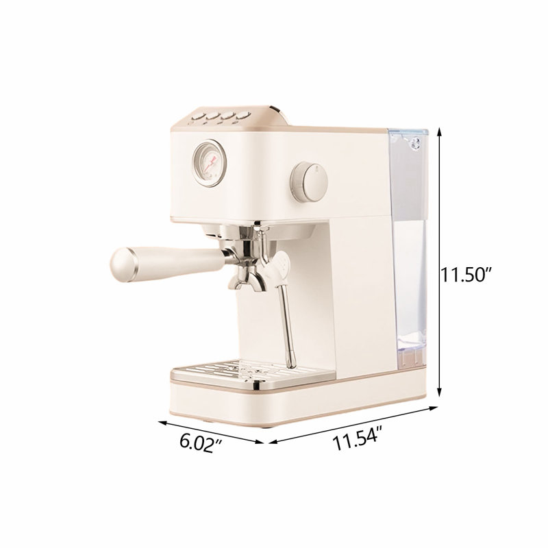 Machine à espresso compacte semi-automatique pour la maison, extraction à chaud et à froid, mousseur à lait vapeur, tout-en-un