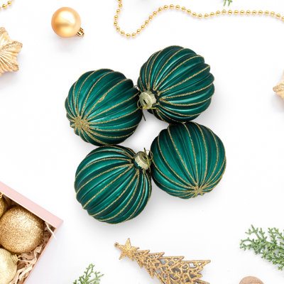 3'' Striped Glass Ball Ornament