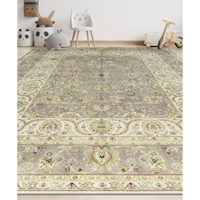 Tapis ivoire et crème noué à la main de haute qualité
