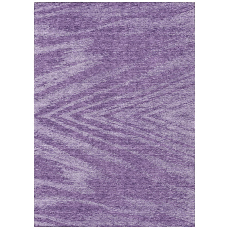Tapis extérieur lavable abstrait mauve et ivoire 3 pi x 5 pi