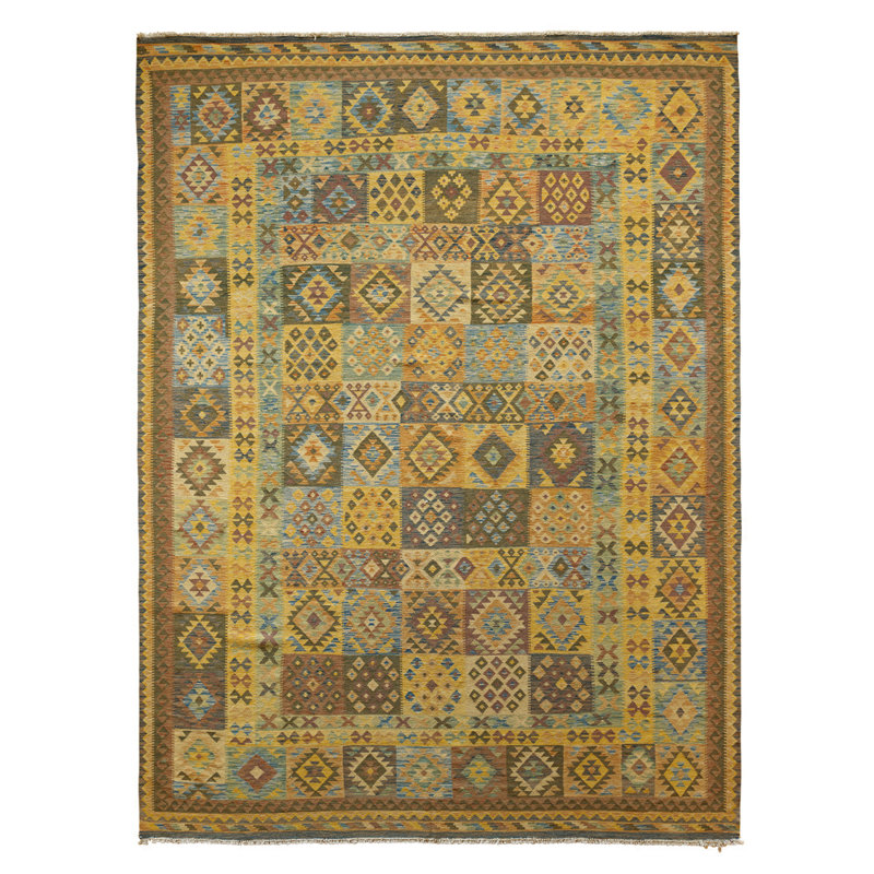 Checkered Lemon Kilim 9'11" x 13'3"