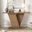 Console avec placage en bois naturel, base en V pour une polyvalence classique, pour exposer vos articles préférés, assemblage facile-1285882234